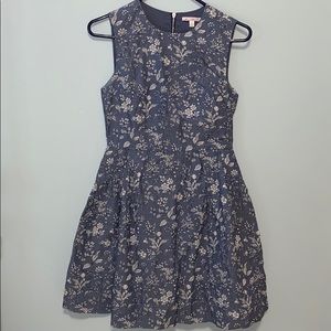 Fit and Flare Floral Chambray dress